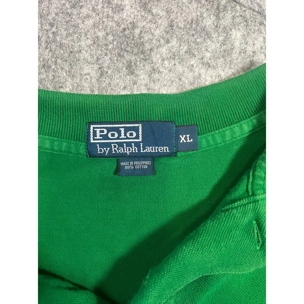 Polo Ralph Lauren Polo Shirt Mens XL Green Embroidered Pony RMJ Monogram Classic
